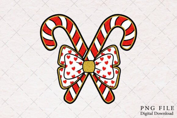 Christmas Candy Cane Bow Png: Festive Illustrations