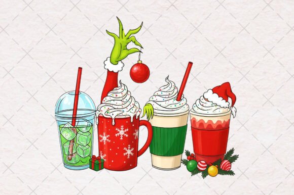 Christmas Drinks PNG: Festive Illustrations for Branding