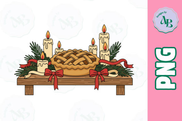 Cottagecore Christmas Pie PNG: Warm Illustrations