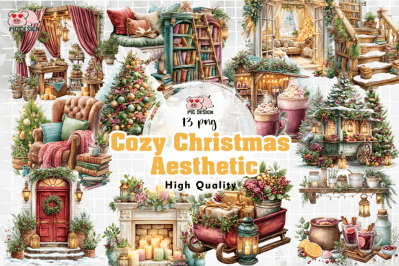 Cozy Christmas Aesthetic PNG: Editorial Illustrations Review