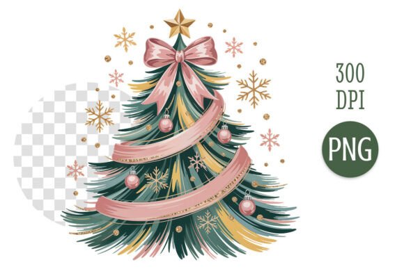 Elegant Christmas Tree PNG for Illustrations