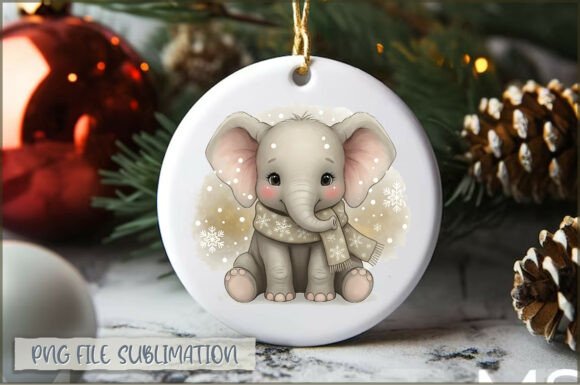 Elephant My Christmas Ornament PNG & Illustrations