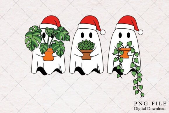 Funny Christmas Ghost with Plant Png: Illustrations Review