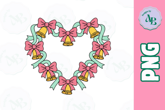 Girly Pink Christmas Wreath PNG for Illustrations