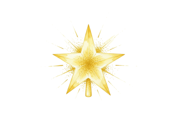 Golden Sparkling Star Christmas Topper Illustrations Review