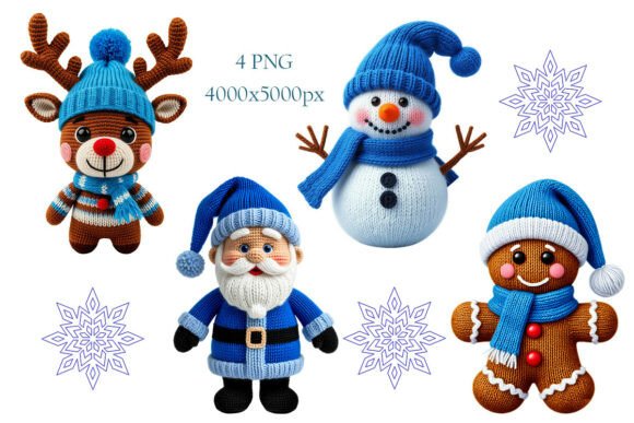Knitted Christmas Set: Cozy Illustrations