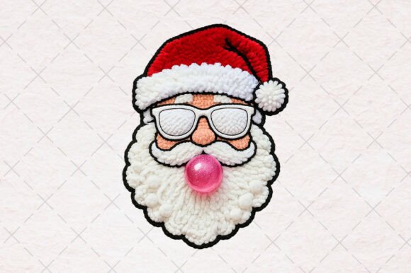 Latch Hook Santa Illustrations for Festive Blogs