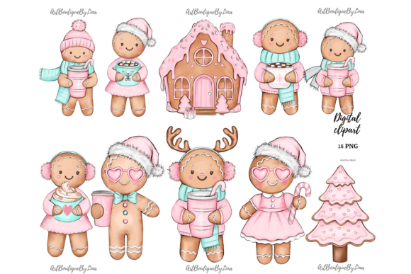 Pink Christmas Cookie Clipart Set: Illustrations Review