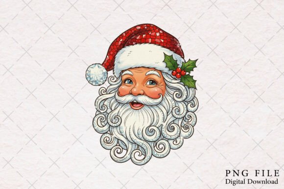 Retro Santa PNG: Sparkling Illustrations