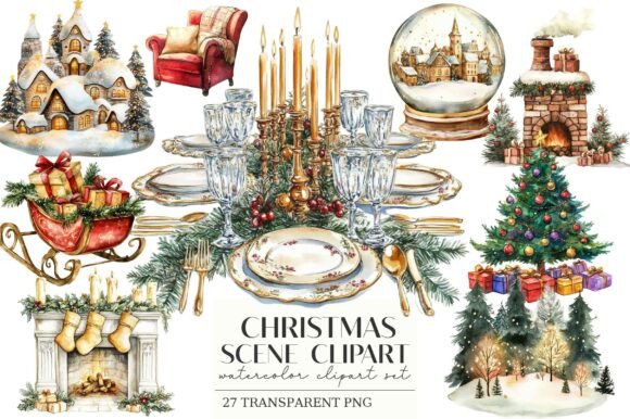 Review: Christmas Scene Clipart for Illustrations