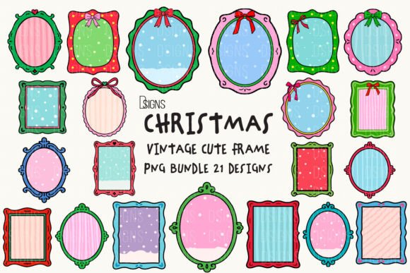Review: Christmas Vintage Cute Frame Bundle Png Illustrations