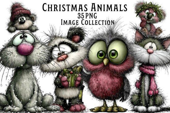 Review: Christmas Whimsical Animals Clipart for Stitching