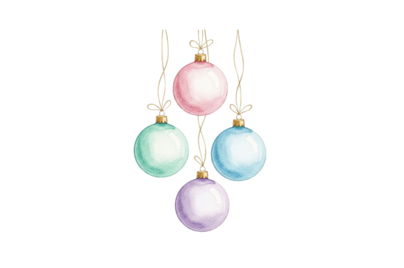 Review: Hanging Christmas Baubles Watercolor for Holiday Stitching