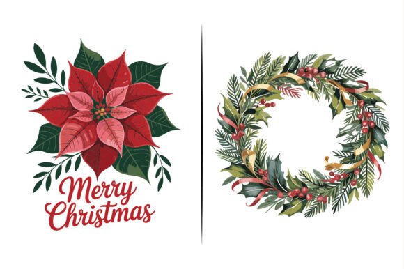 Reviewing Christmas Flower Floral Vector Design Illustrations