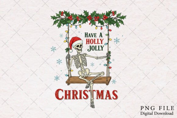 Skeleton Christmas Holly Jolly PNG: Illustrations Review