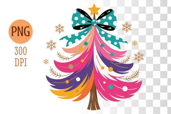 Whimsical Christmas Tree PNG for Illustrations